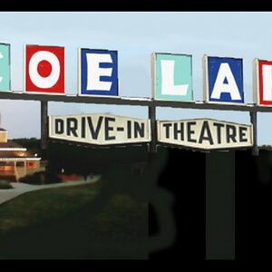 Coe Lake Drive In Movie - parking lot by local park transformed into a drive-in theater.  Of course, the sign is not real...