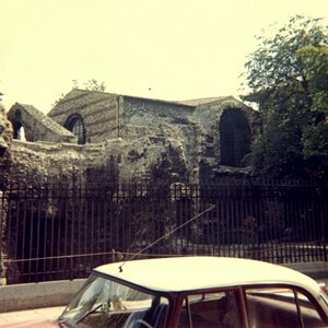 Roman Bath ruins in Paris circa 1967