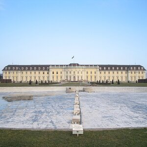The Ludwigsburg castle, when we see it this season when it is at -6'C and the lake is empty with ice here and there ...