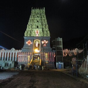 The famous temple at Simhachalam at night, 25 Km from Visakhapatnam.