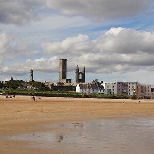 St. Andrews Cathedral from the beach - low tide
