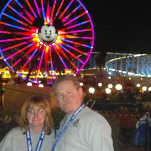 My Lady and me at California Adventure, a Disney park, ready to see World of Color