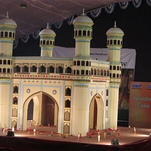 Another view of the sugar charminar at the 2013 cake show in Bangalore