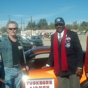 Hershal with Tuskegee Airmen, Veterans Day 2014