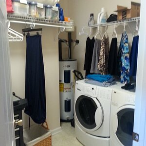 Utility room has room for my rollaway, and no more hoofing up two flights of stairs to put away the clothes!
