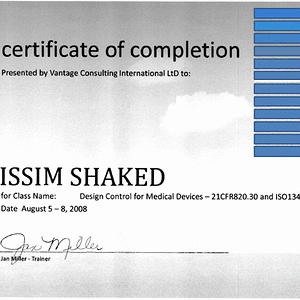 Nissim Shaked- Design control certification